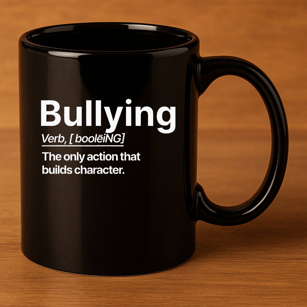 Bullying Verb The Only Action That Builds Character 11oz C Handle Ceramic Mug