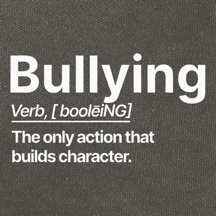 Bullying Verb The Only Action That Builds Character Cotton Canvas Backpack