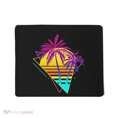 Beautiful Vaporwave Tropical Sunset Palm Trees Mousepad