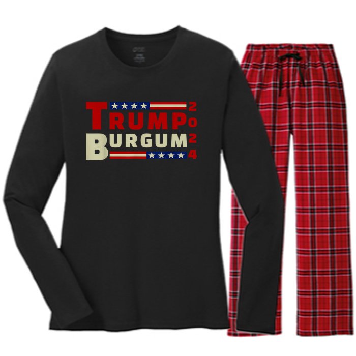 Burgum Vp Trump Vice President Burgum Trump Women's Long Sleeve Flannel Pajama Set 