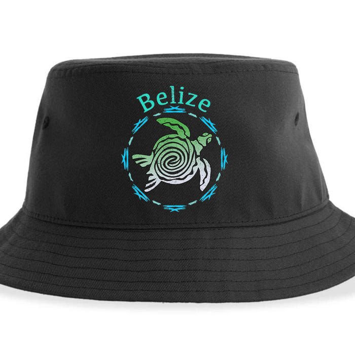 Belize Vintage Tribal Turtle Gift Sustainable Bucket Hat