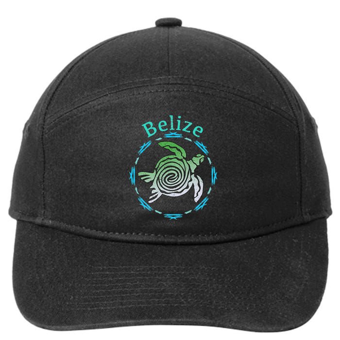 Belize Vintage Tribal Turtle Gift 7-Panel Snapback Hat