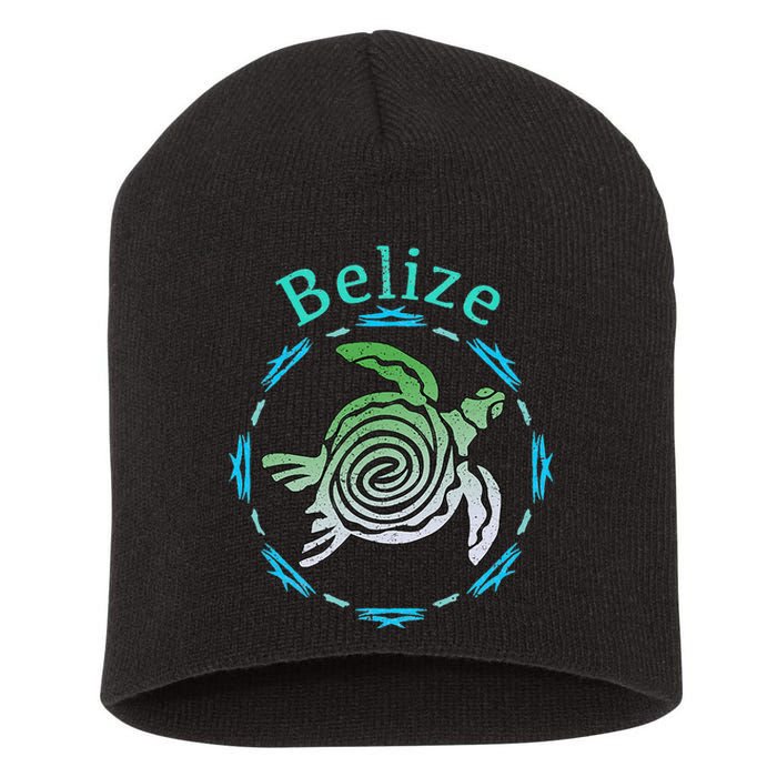 Belize Vintage Tribal Turtle Gift Short Acrylic Beanie