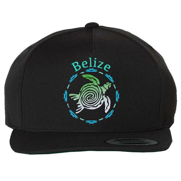 Belize Vintage Tribal Turtle Gift Wool Snapback Cap