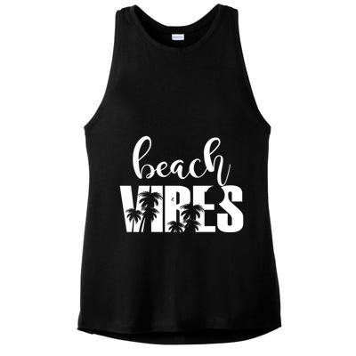 Beach Vibes Tropical Vacation Ladies PosiCharge Tri-Blend Wicking Tank
