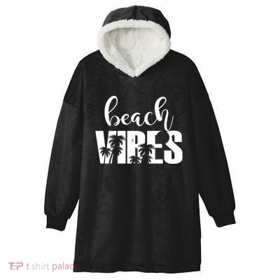 Beach Vibes Tropical Vacation Hooded Wearable Blanket