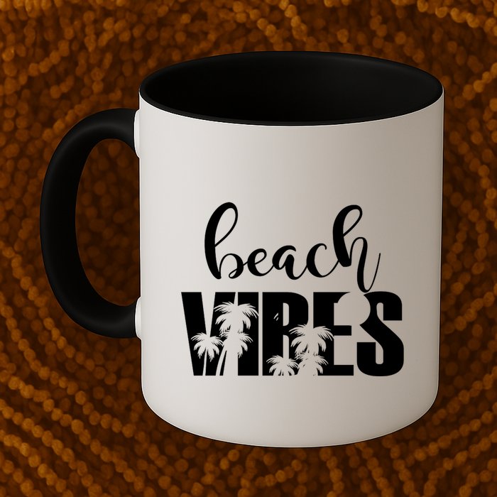 Beach Vibes Tropical Vacation Mug