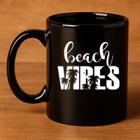 Beach Vibes Tropical Vacation 11oz C Handle Ceramic Mug