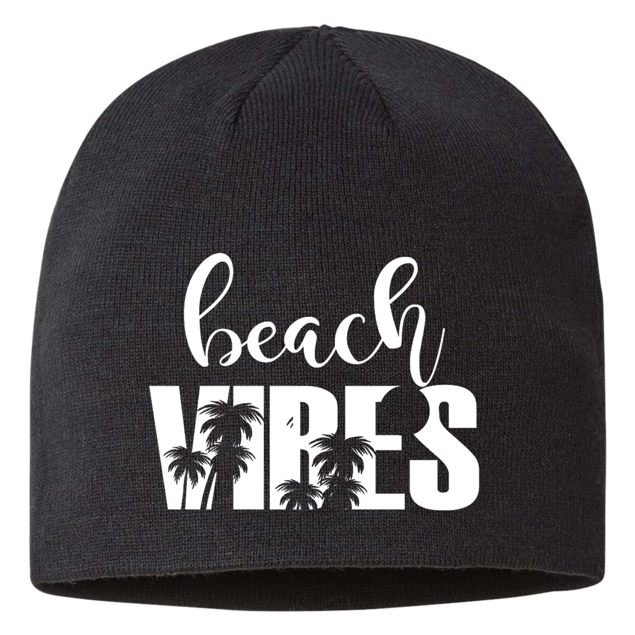 Beach Vibes Tropical Vacation Sustainable Beanie