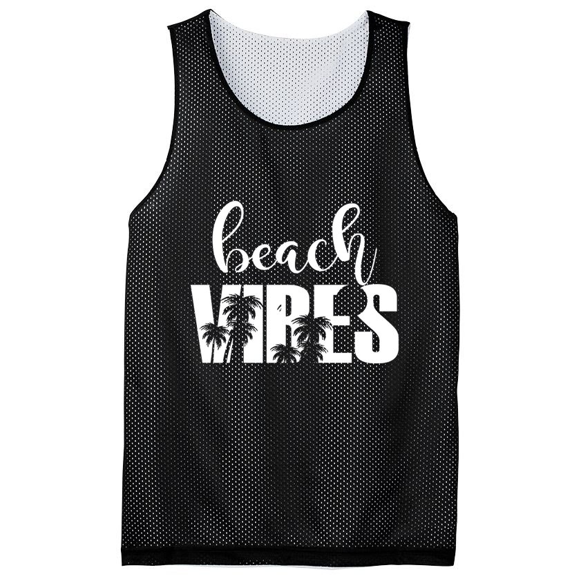 Beach Vibes Tropical Vacation Mesh Reversible Basketball Jersey Tank
