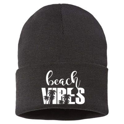 Beach Vibes Tropical Vacation Sustainable Knit Beanie