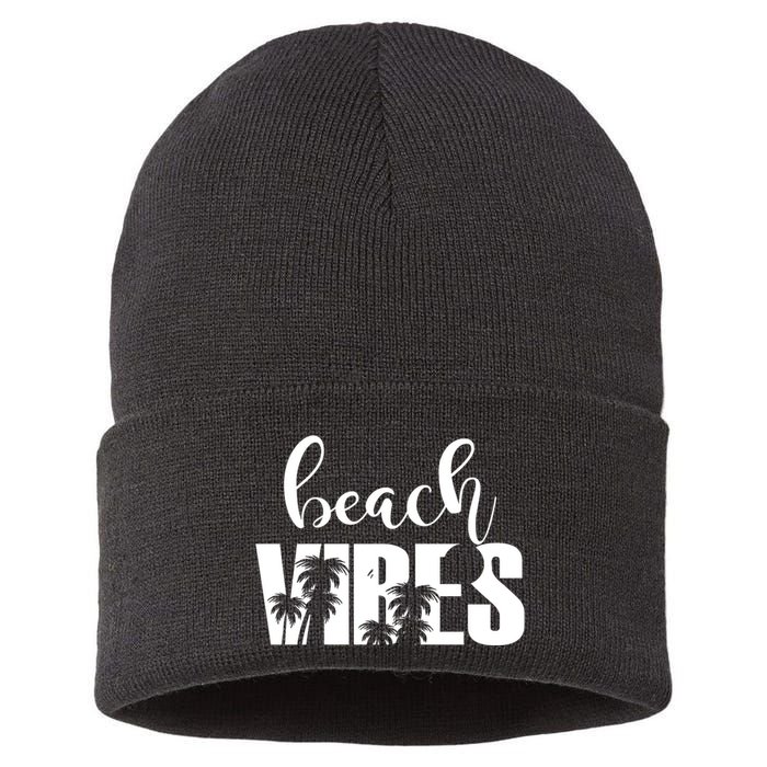 Beach Vibes Tropical Vacation Sustainable Knit Beanie