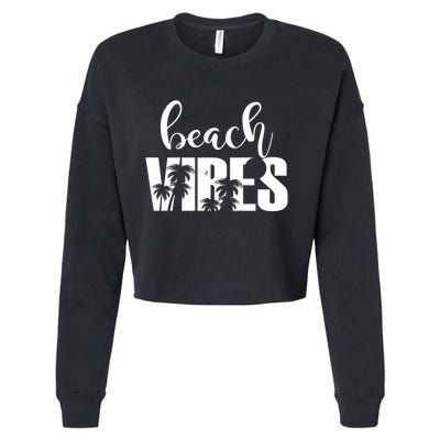 Beach Vibes Tropical Vacation Cropped Pullover Crew