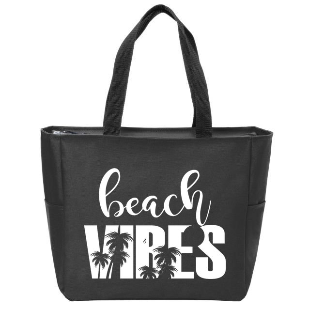 Beach Vibes Tropical Vacation Zip Tote Bag