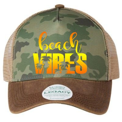 Beach Vibes Tropical Sunset Vacation Legacy Tie Dye Trucker Hat