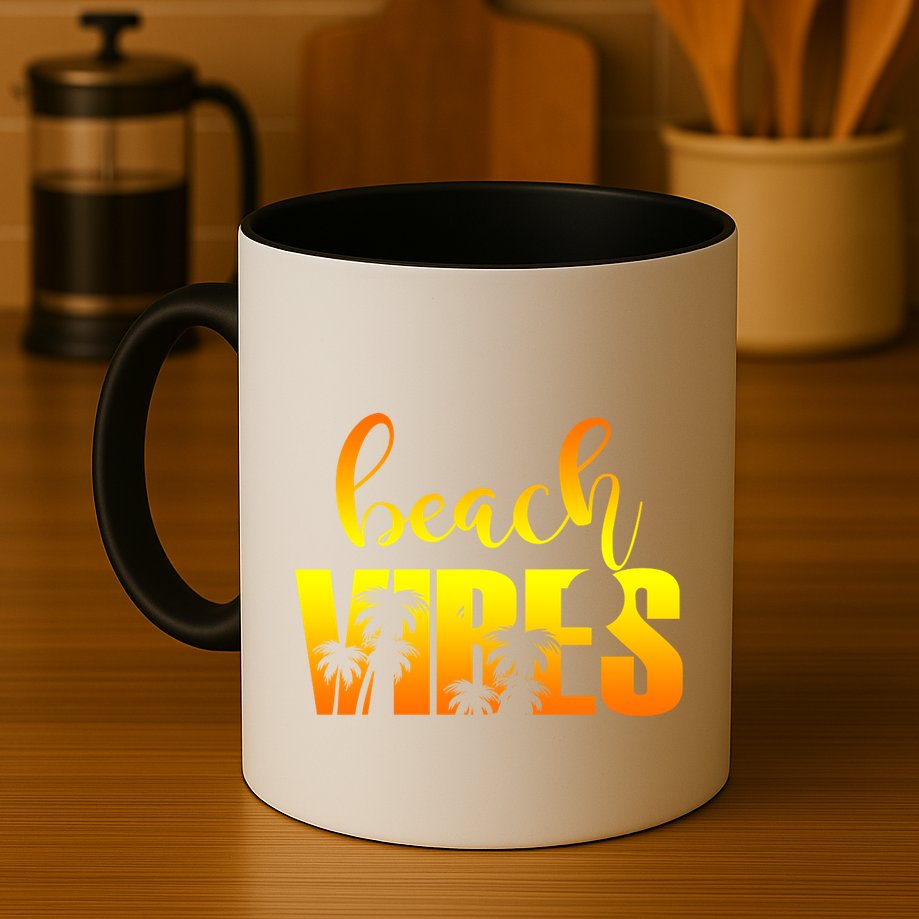 Beach Vibes Tropical Sunset Vacation Mug