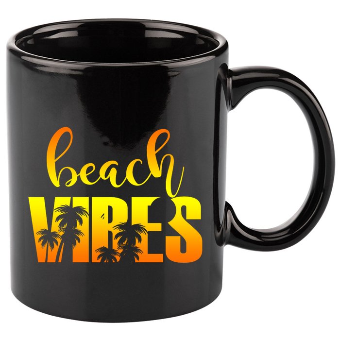 Beach Vibes Tropical Sunset Vacation 11oz C Handle Ceramic Mug