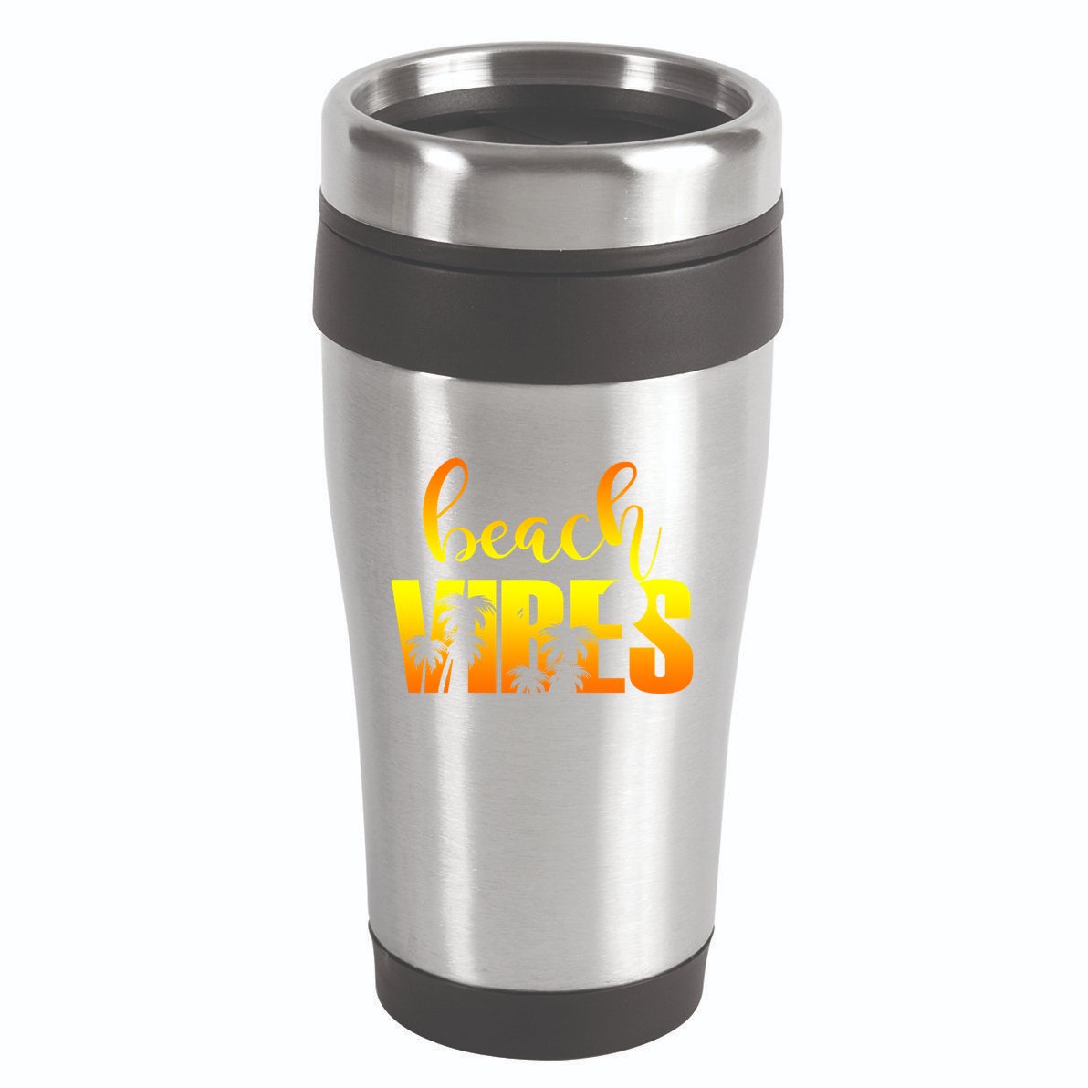 Beach Vibes Tropical Sunset Vacation 16oz Travel Tumbler