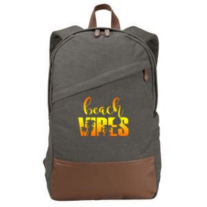 Beach Vibes Tropical Sunset Vacation Cotton Canvas Backpack