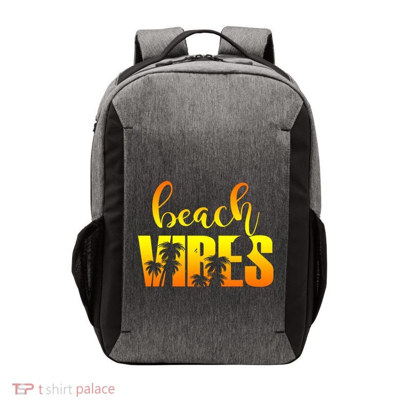 Beach Vibes Tropical Sunset Vacation Vector Backpack