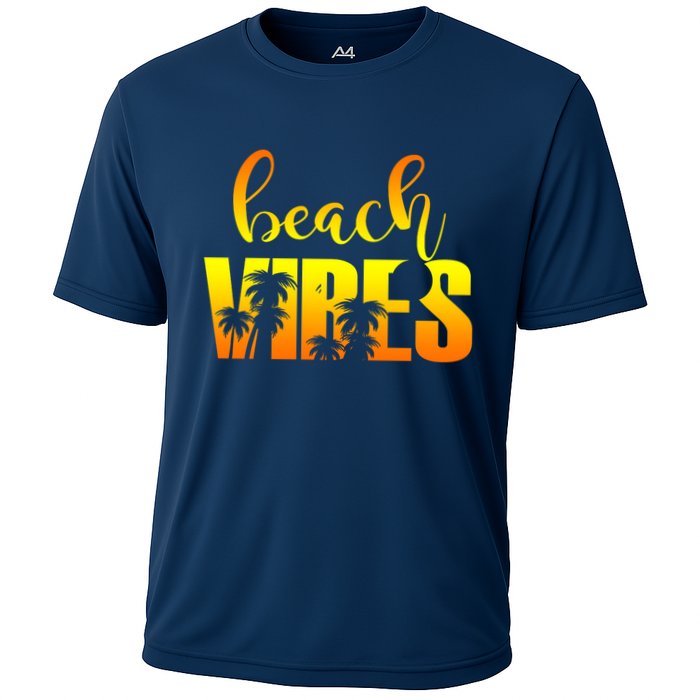 Beach Vibes Tropical Sunset Vacation Cooling Performance Crew T-Shirt