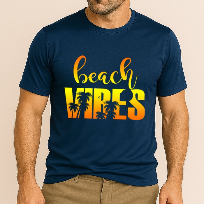 Beach Vibes Tropical Sunset Vacation Cooling Performance Crew T-Shirt