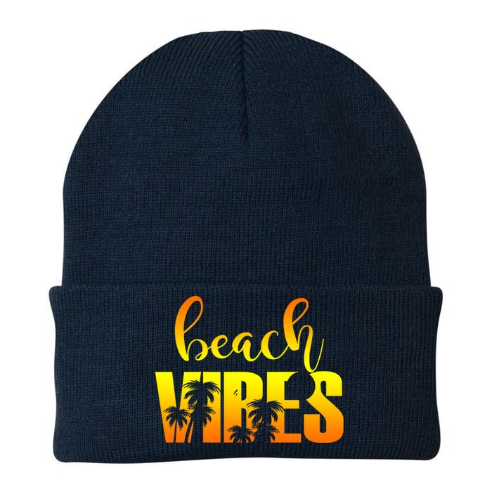 Beach Vibes Tropical Sunset Vacation Knit Cap Winter Beanie