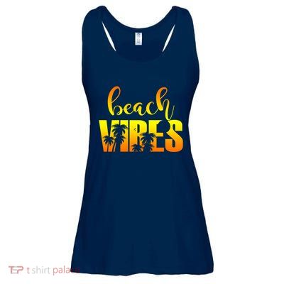 Beach Vibes Tropical Sunset Vacation Ladies Essential Flowy Tank