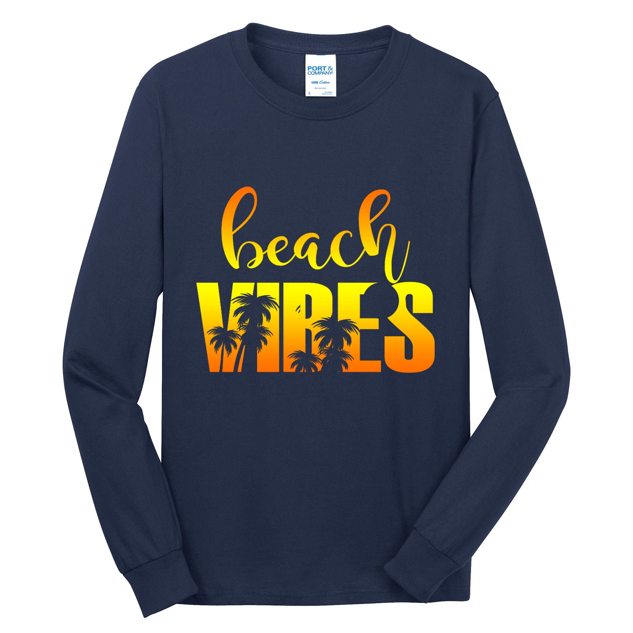Beach Vibes Tropical Sunset Vacation Tall Long Sleeve T-Shirt