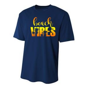 Beach Vibes Tropical Sunset Vacation Youth Performance Sprint T-Shirt