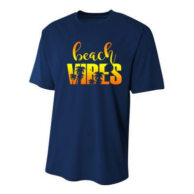 Beach Vibes Tropical Sunset Vacation Youth Performance Sprint T-Shirt