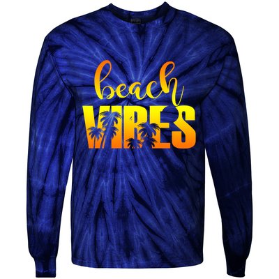 Beach Vibes Tropical Sunset Vacation Tie-Dye Long Sleeve Shirt