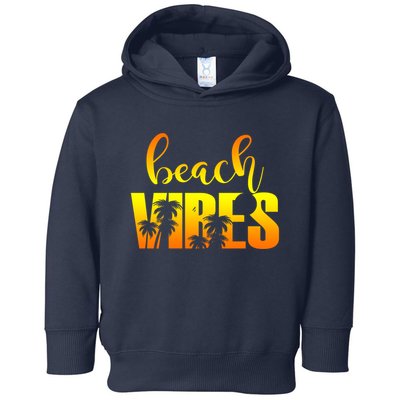 Beach Vibes Tropical Sunset Vacation Toddler Hoodie