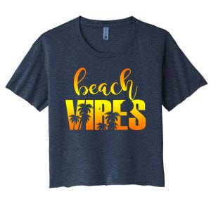 Beach Vibes Tropical Sunset Vacation Women's Crop Top Tee