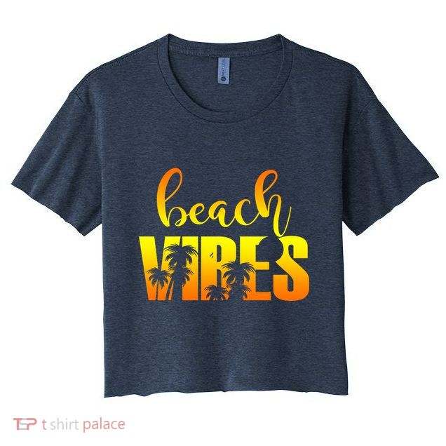 Beach Vibes Tropical Sunset Vacation Crop Top