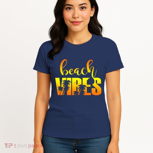 Beach Vibes Tropical Sunset Vacation Womens T-Shirt