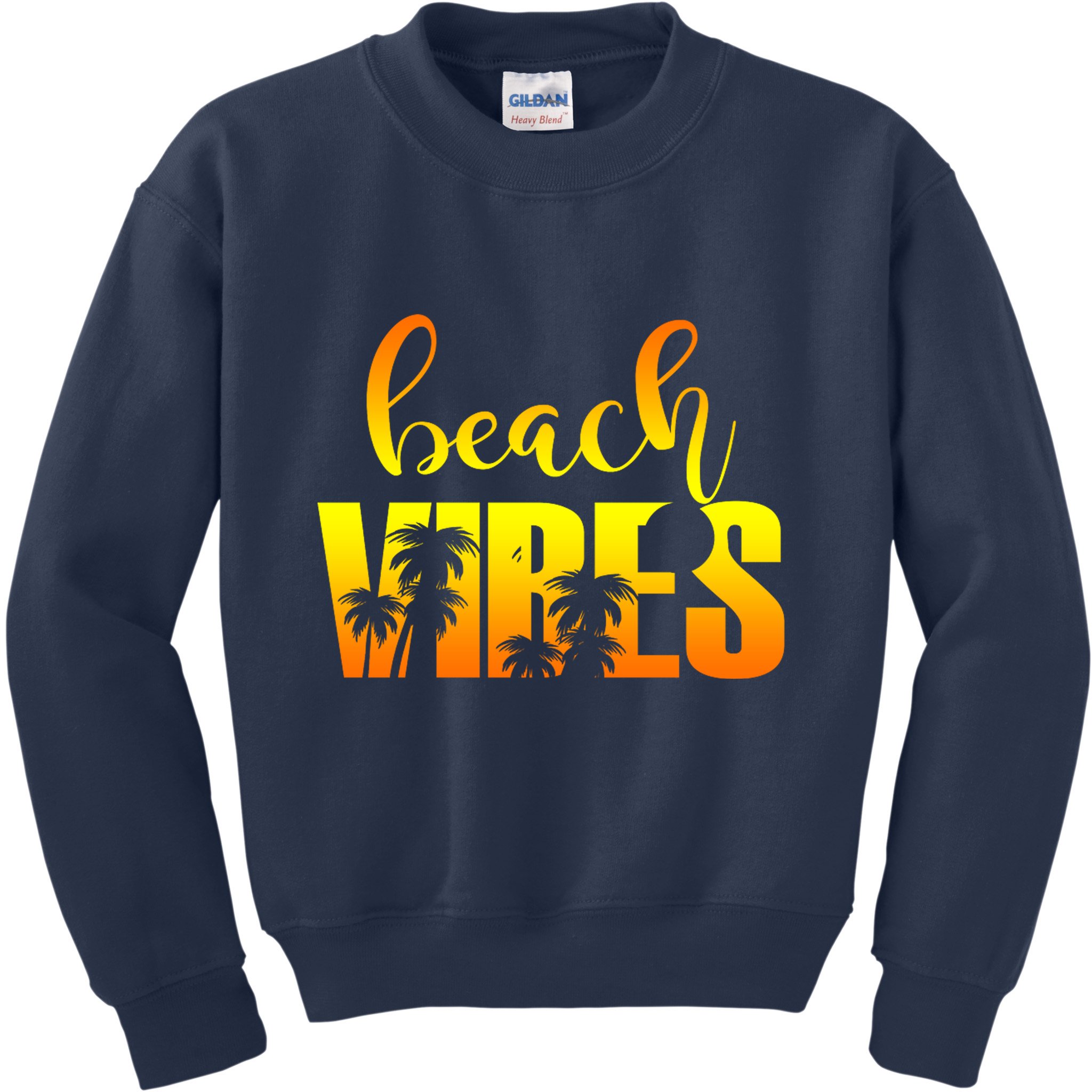 Beach Vibes Tropical Sunset Vacation Kids Sweatshirt
