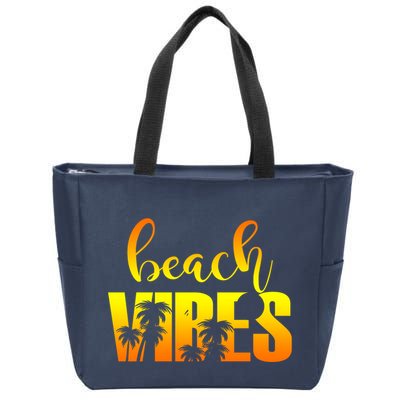 Beach Vibes Tropical Sunset Vacation Zip Tote Bag