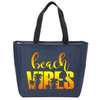 Beach Vibes Tropical Sunset Vacation Zip Tote Bag