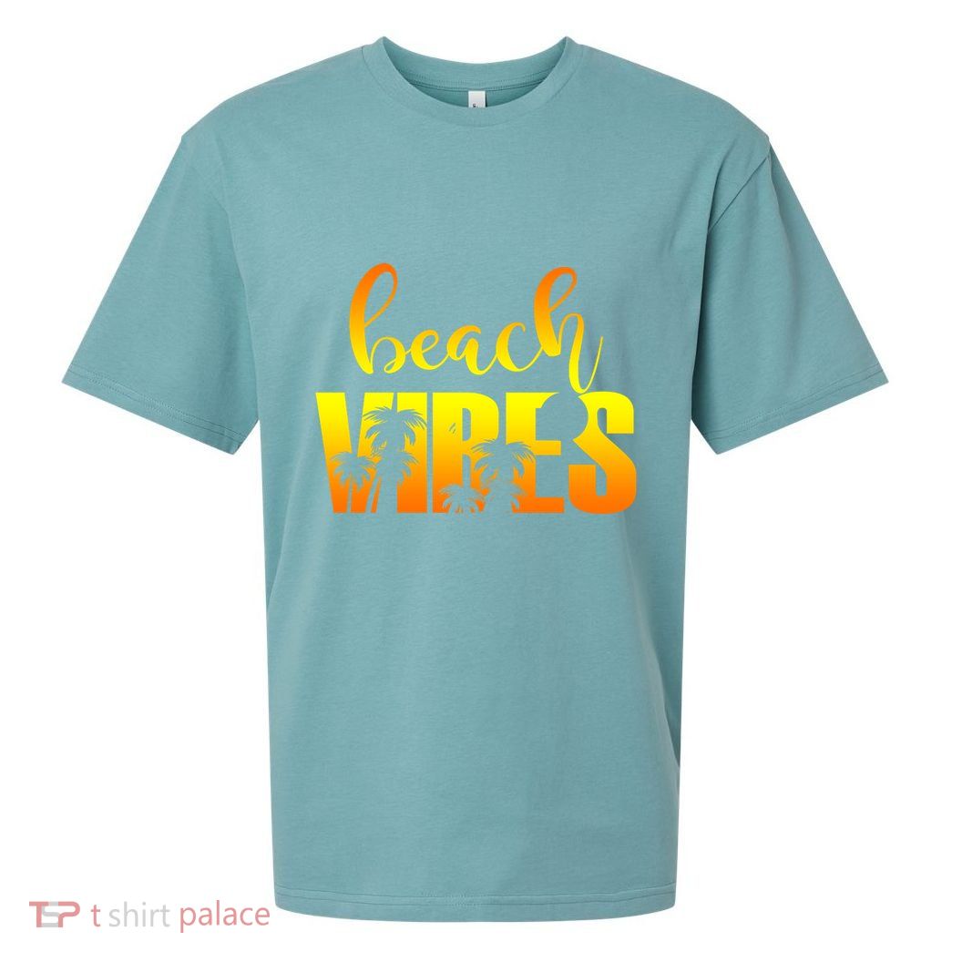 Beach Vibes Tropical Sunset Vacation Sueded Cloud Jersey T-Shirt