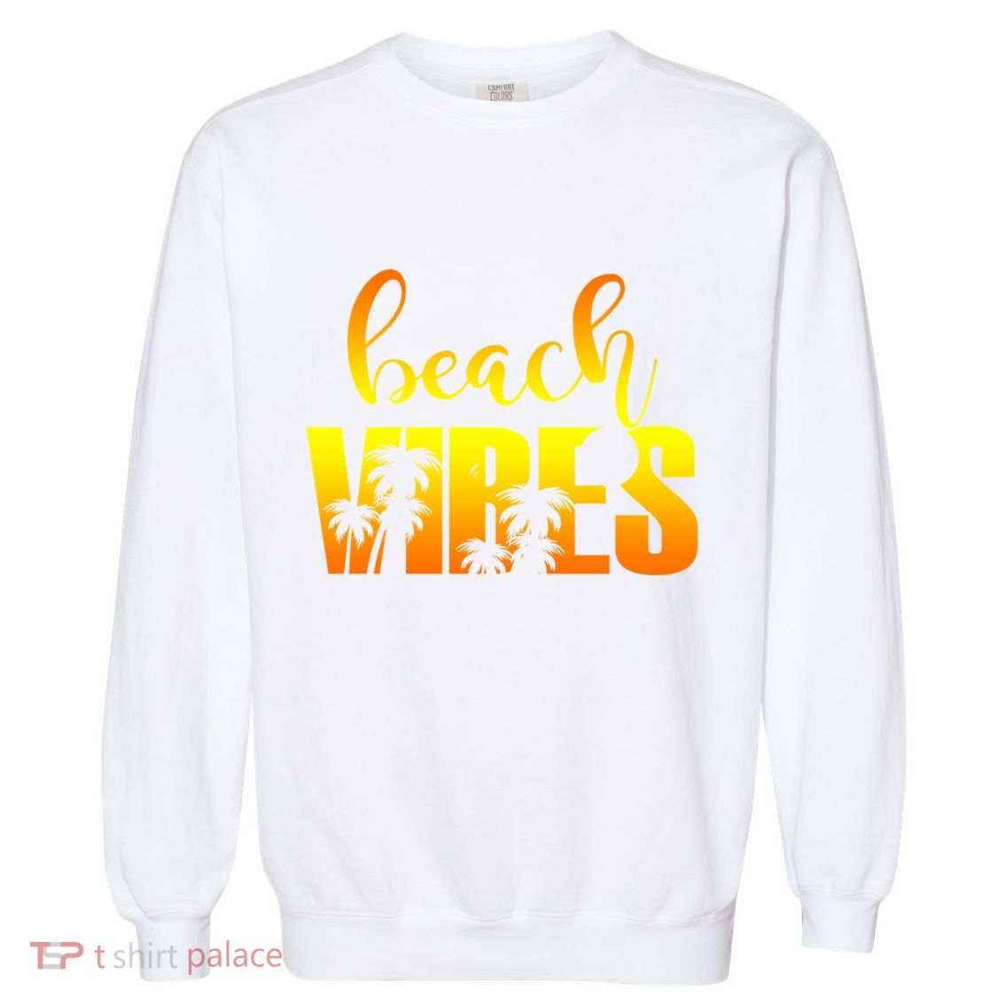 Beach Vibes Tropical Sunset Vacation Garment-Dyed Sweatshirt