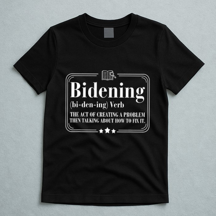 Bidening Verb The Act Of Creating A Problem T-Shirt