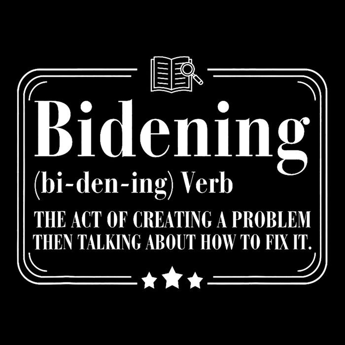 Bidening Verb The Act Of Creating A Problem Flatbill Hat
