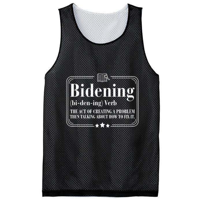 Bidening Verb The Act Of Creating A Problem Mesh Reversible Basketball Jersey Tank