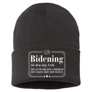 Bidening Verb The Act Of Creating A Problem Sustainable Knit Beanie