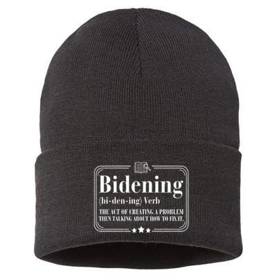 Bidening Verb The Act Of Creating A Problem Sustainable Knit Beanie