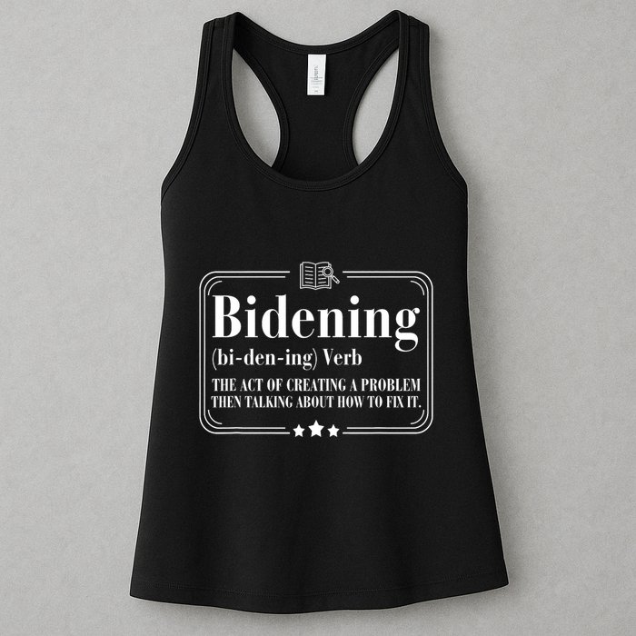 Bidening Verb The Act Of Creating A Problem Womens Tank Top