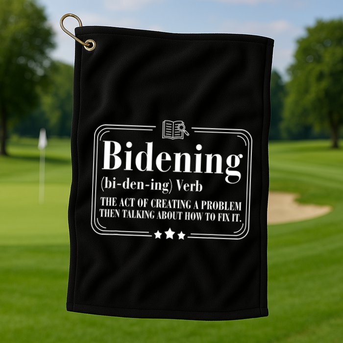 Bidening Verb The Act Of Creating A Problem Golf Towel