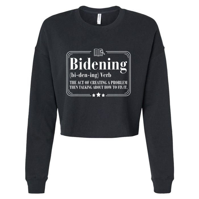 Bidening Verb The Act Of Creating A Problem Cropped Pullover Crew