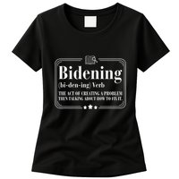 Bidening Verb The Act Of Creating A Problem Womens T-Shirt